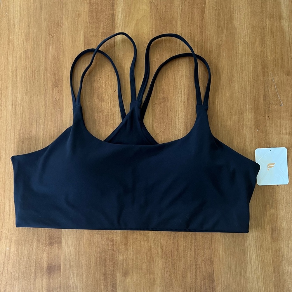 Fabletics Low Impact Strappy Sports Bra Black